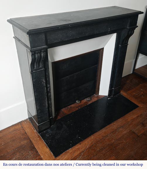 Modillion style fireplace in black marble-2