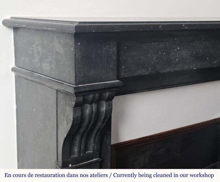 Modillion style fireplace in black marble-3