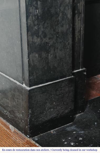 Modillion style fireplace in black marble-4