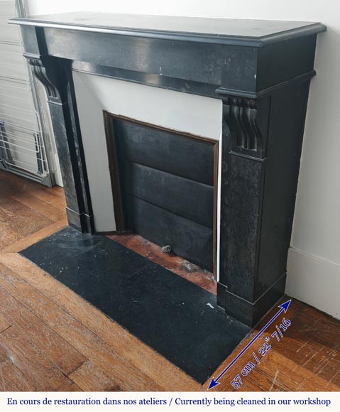 Modillion style fireplace in black marble-5