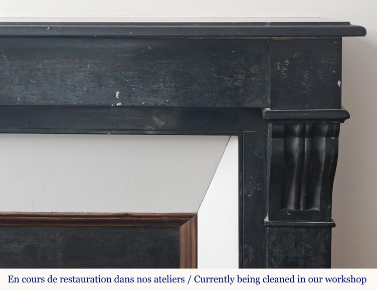 Modillion style fireplace in black marble-6