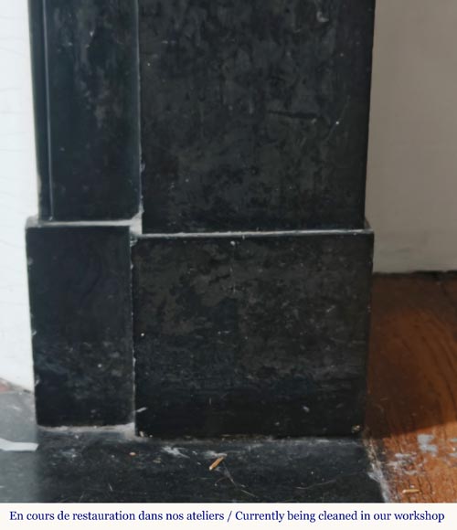 Modillion style fireplace in black marble-7