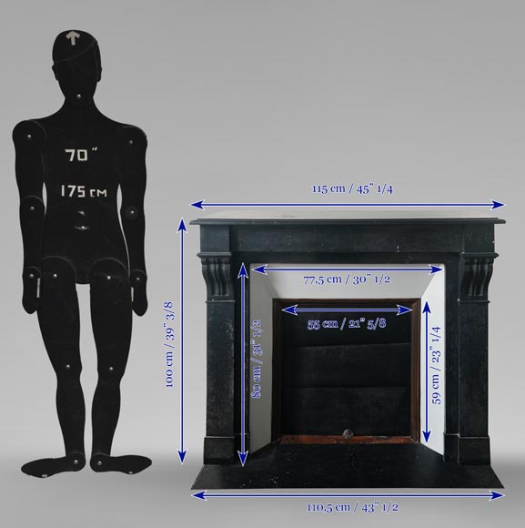 Modillion style fireplace in black marble-10