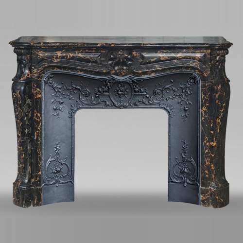 Louis XV style fireplace with Portor palmette
