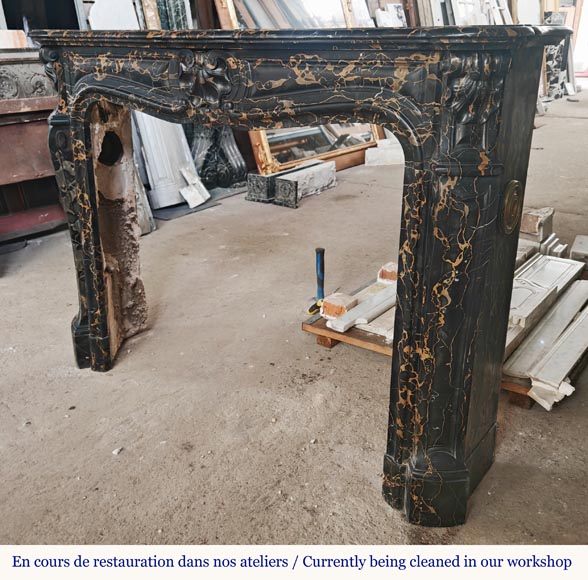 Louis XV style fireplace with Portor palmette-6