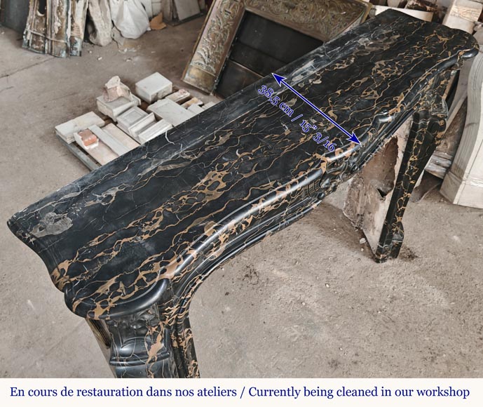 Louis XV style fireplace with Portor palmette-9