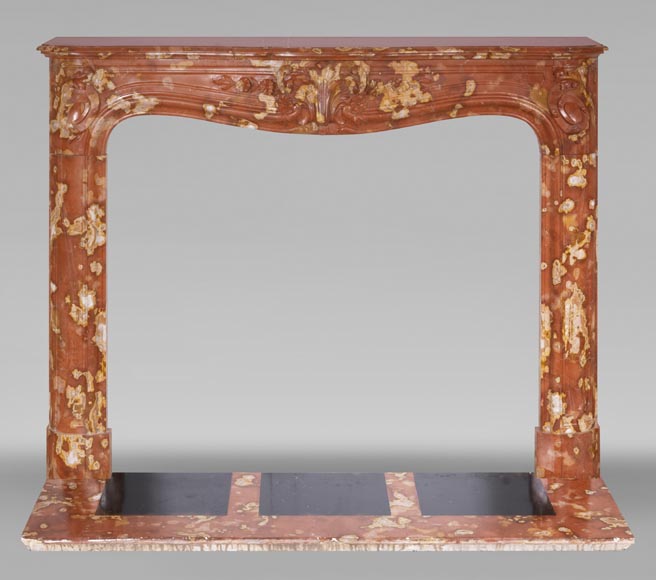  Regency style fireplace with palmette and scroll, in Vitrolles red -0