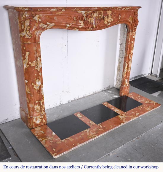  Regency style fireplace with palmette and scroll, in Vitrolles red -5