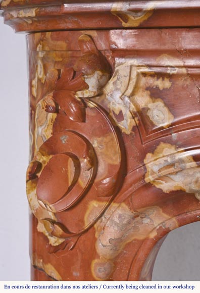  Regency style fireplace with palmette and scroll, in Vitrolles red -7