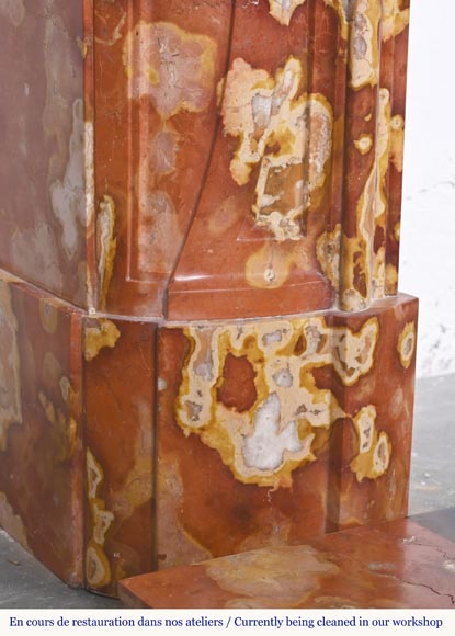  Regency style fireplace with palmette and scroll, in Vitrolles red -8