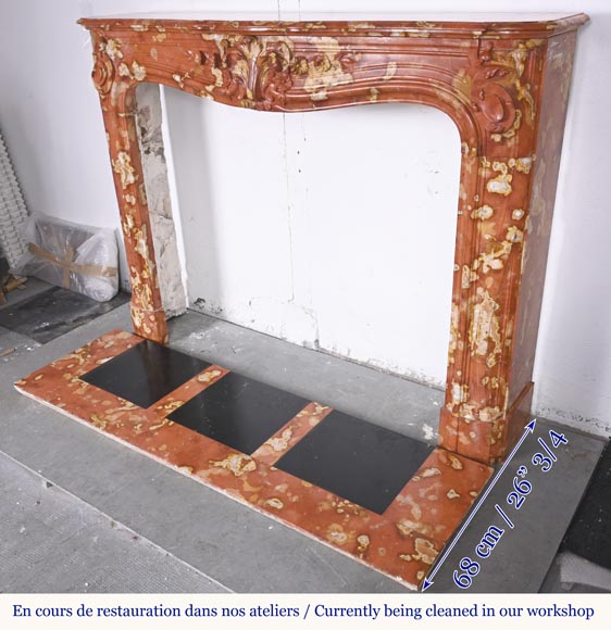  Regency style fireplace with palmette and scroll, in Vitrolles red -9