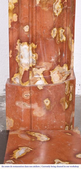  Regency style fireplace with palmette and scroll, in Vitrolles red -11