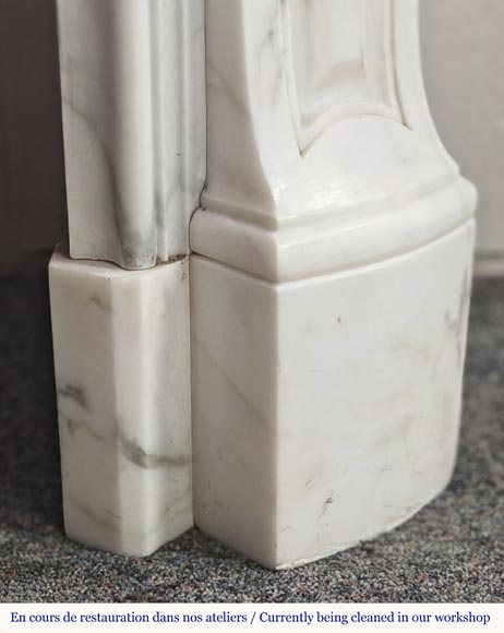 Louis XV style fireplace with 3 shells, in Arabescato marble-8