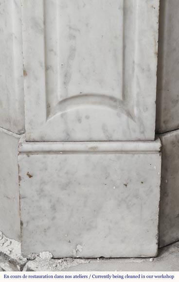 Louis XV style fireplace, Pompadour model, in Carrara marble-4