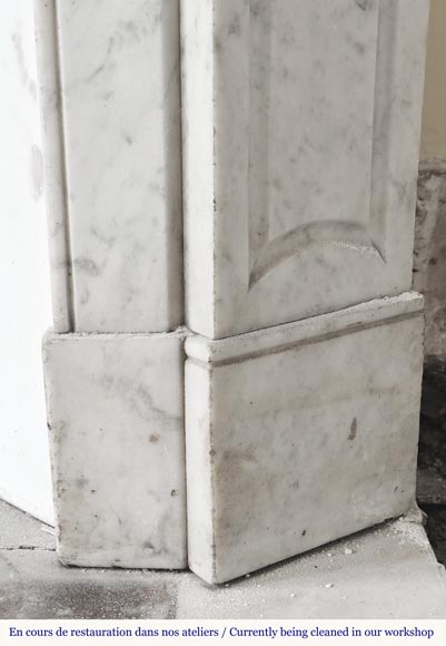 Louis XV style fireplace, Pompadour model, in Carrara marble-7