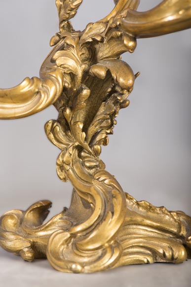 Pair of Regency style gilded bronze candelabra-3