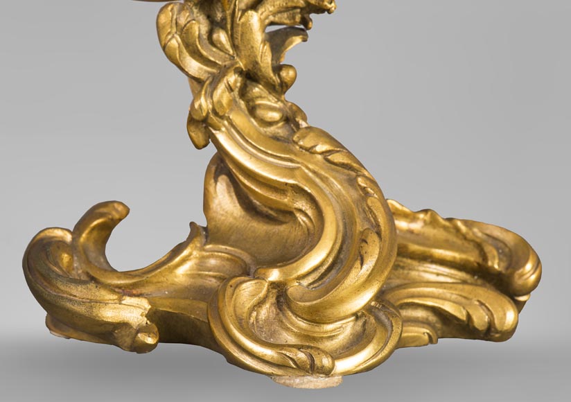 Pair of Regency style gilded bronze candelabra-4