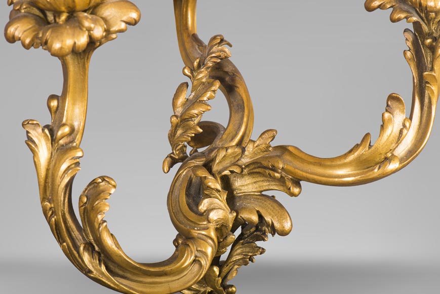 Pair of Regency style gilded bronze candelabra-6