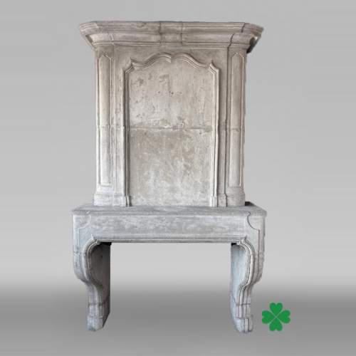 Stone fireplace with overmantel, after Viollet-le-Duc