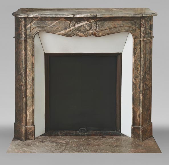  Louis XV style fireplace, Pompadour model, flat in Enjugerais marble-0