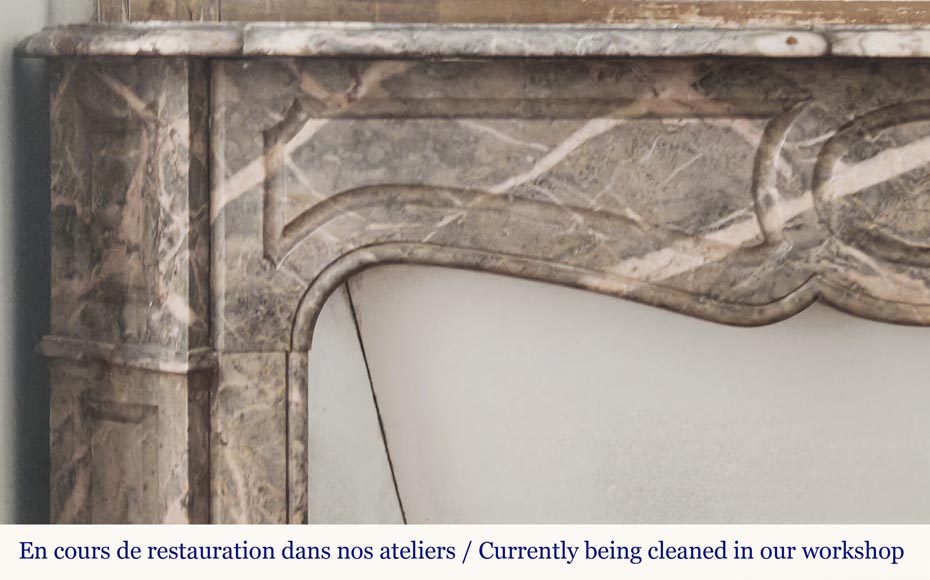  Louis XV style fireplace, Pompadour model, flat in Enjugerais marble-2