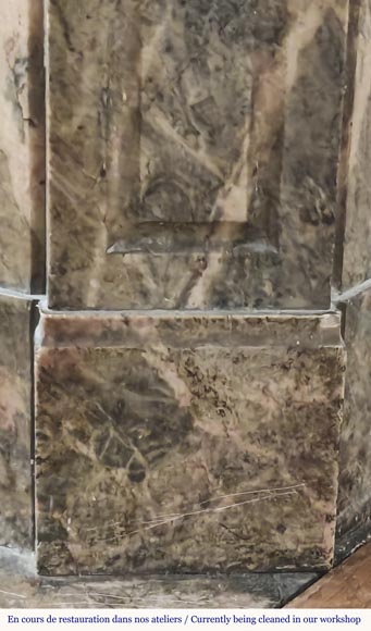  Louis XV style fireplace, Pompadour model, flat in Enjugerais marble-5