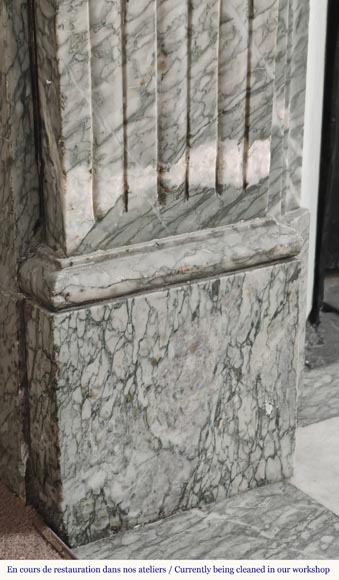  Louis XVI style fireplace in green Campan marble-3