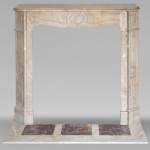  Louis XV style fireplace, Pompadour model, flat, in veined yellow