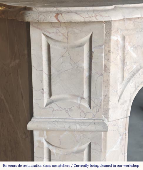  Louis XV style fireplace, Pompadour model, flat, in veined yellow-3