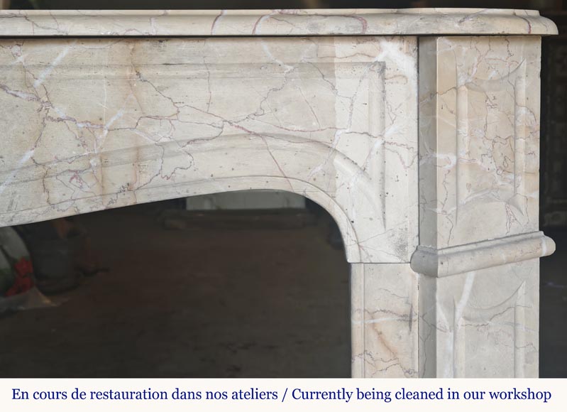  Louis XV style fireplace, Pompadour model, flat, in veined yellow-6