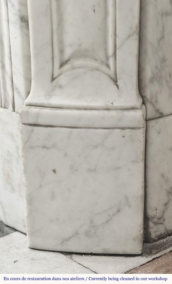  Louis XV style fireplace, Pompadour model, in Carrara marble-7