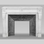  Louis XVI style fireplace with sunflowers, in Carrara marble
