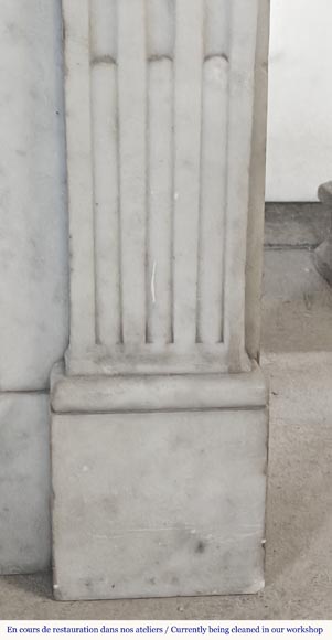  Louis XVI style fireplace with sunflowers, in Carrara marble-7