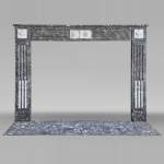  Louis XVI period two-tone fireplace, in Saint Anne statuary gray