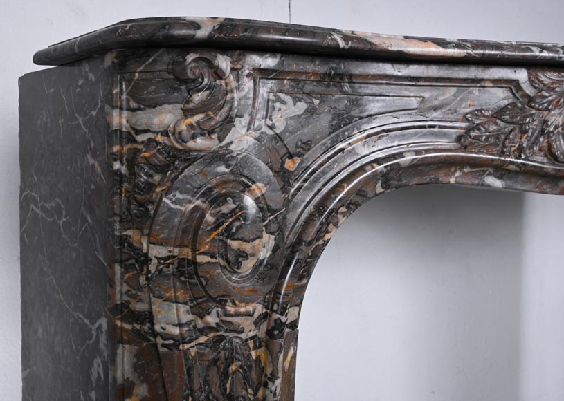 Louis XV period fireplace in red Rance marble-5