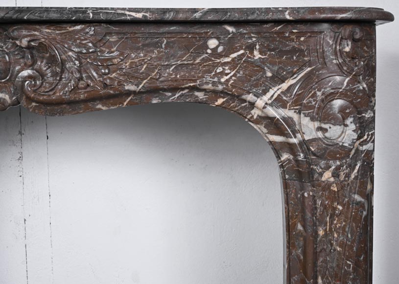 Louis XV period fireplace in red Rance marble-9
