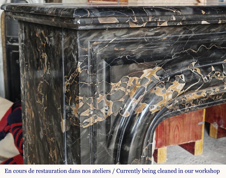  Louis XIV style fireplace with Portor marble boudin-3