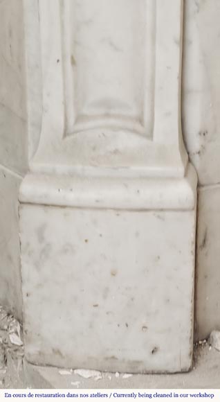Louis XV style fireplace, Pompadour model, in Carrara marble-4