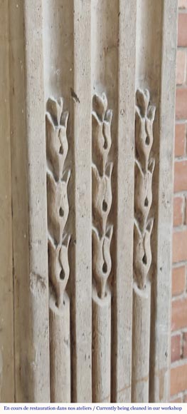  Louis XVI period stone fireplace-4
