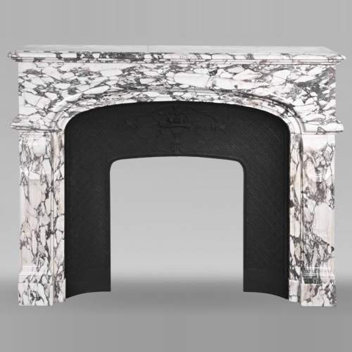 Regency style fireplace in purple breccia marble