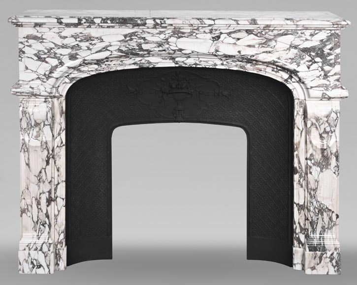 Regency style fireplace in purple breccia marble Regency style fireplace in purple breccia marble-0