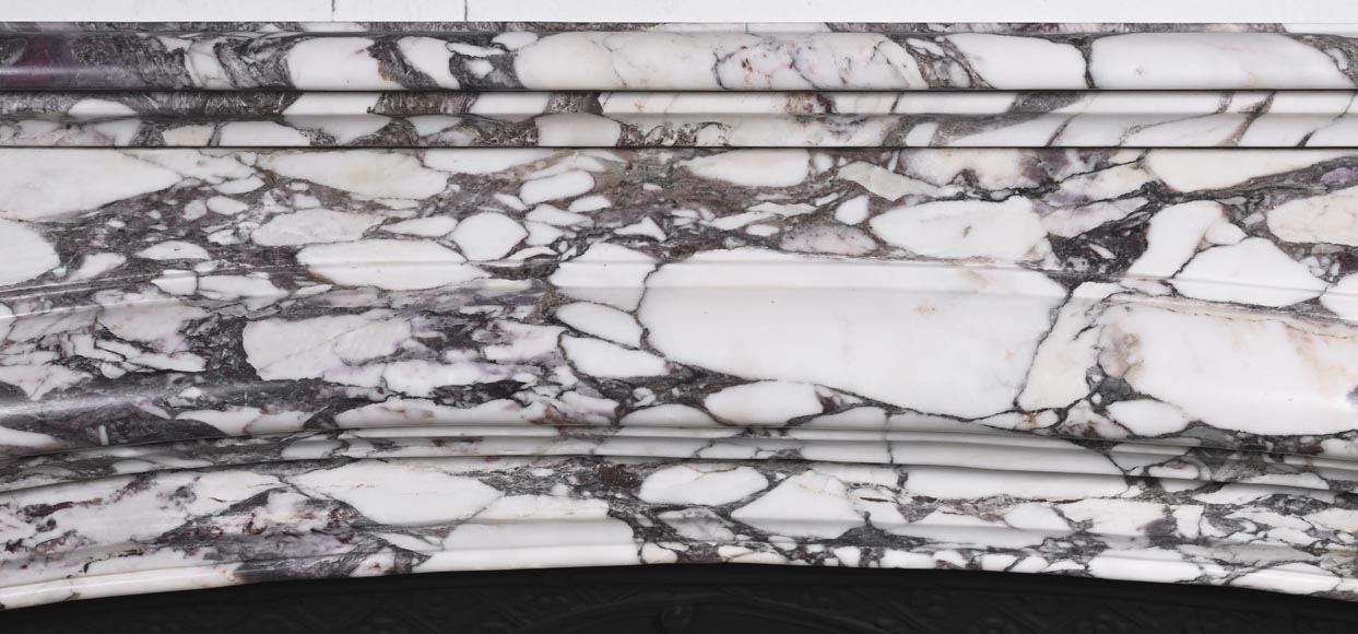 Regency style fireplace in purple breccia marble Regency style fireplace in purple breccia marble-1