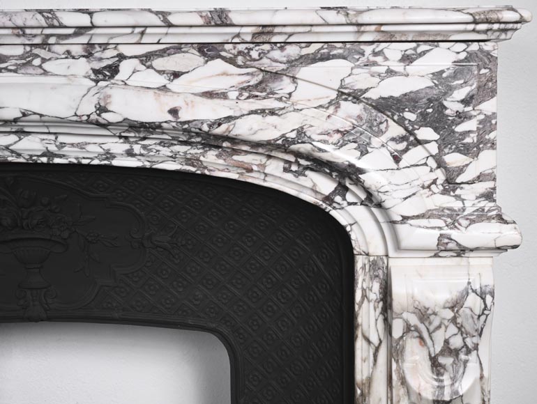 Regency style fireplace in purple breccia marble Regency style fireplace in purple breccia marble-7