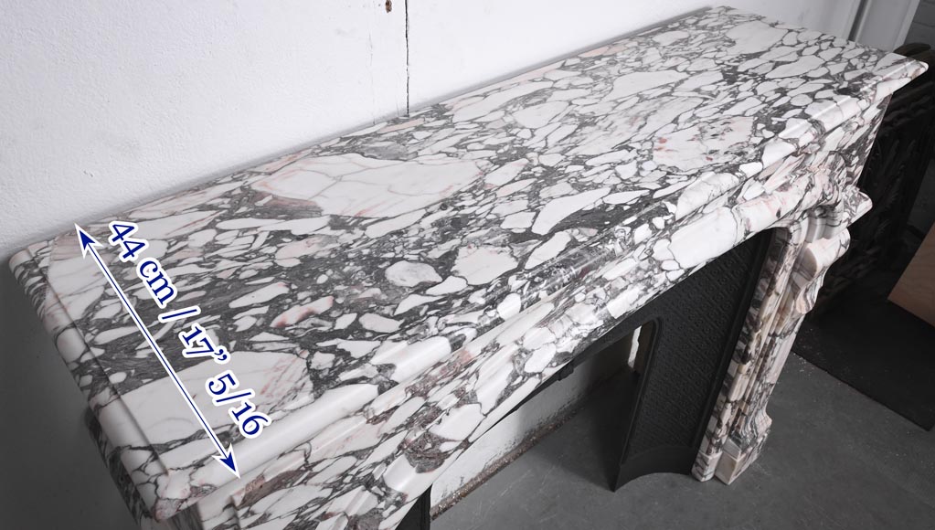 Regency style fireplace in purple breccia marble Regency style fireplace in purple breccia marble-10