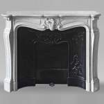 Louis XV style fireplace in Carrara marble with an asymmetrical shell