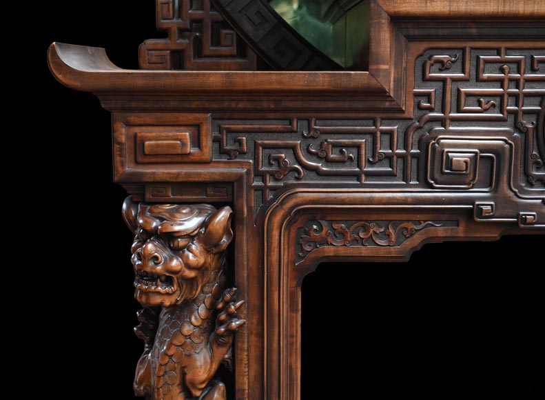 Gabriel VIARDOT – Japonist carved wooden fireplace, circa 1880 Gabriel VIARDOT – Japonist carved wooden fireplace, circa 1880-8