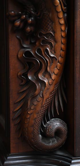 Gabriel VIARDOT – Japonist carved wooden fireplace, circa 1880 Gabriel VIARDOT – Japonist carved wooden fireplace, circa 1880-11