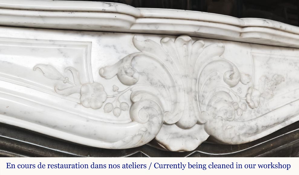 Louis XV style fireplace decorated with a palmette Louis XV style fireplace decorated with a palmette-2