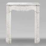 Louis XV style fireplace, Pompadour model, in Carrara marble