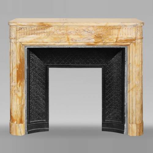  Louis XVI style fireplace with rounded corners in Sienna yellow
